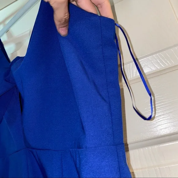 ABOUT US royal blue tie front Krystol wide leg jumpsuit S Revolve - Picture 11 of 13